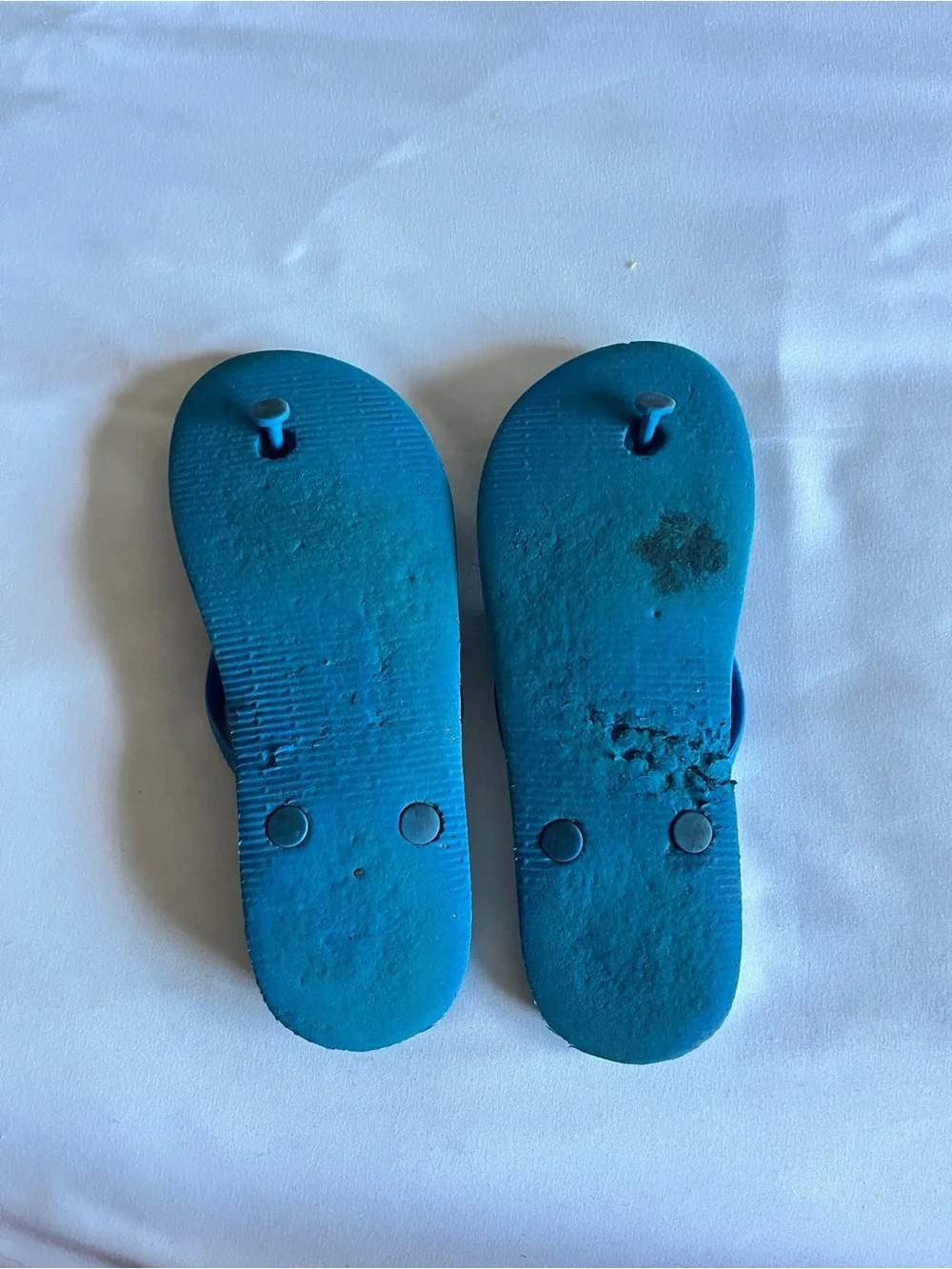 Blue Rubber Thong Flip Flop Sandals Unisex Casual Beach Shoes Approx Kids Size 5